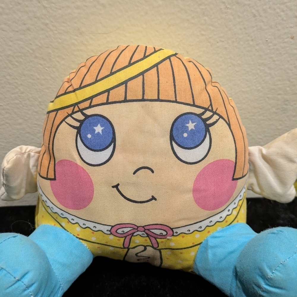 Adorable Plush Doll with Blue and Yellow Outfit 1987 Cara - Picture 3 of 5